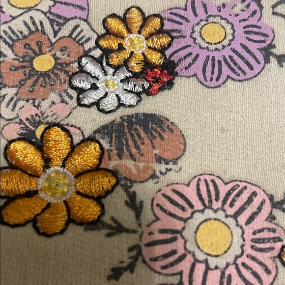 Woodstock Floral Peace Sign Graphic Sweatshirt - Picture 4 of 12